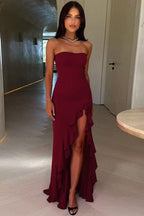 Ruffled Bustier Side Slit Formal Dress image 1