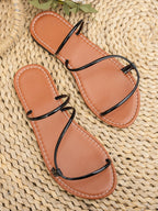 Estelle Strappy Sandals detail view styled for Avrienne