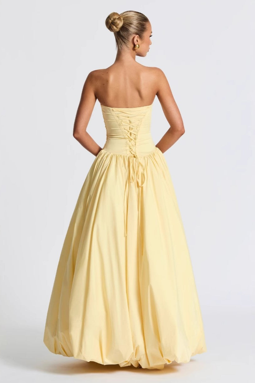 Strapless Ruched A Line Formal Dress image 2