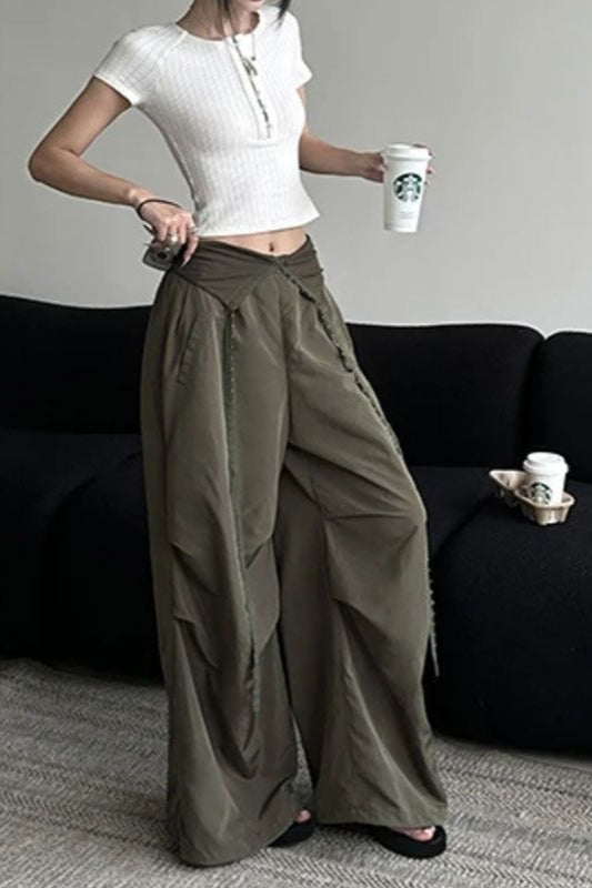 Y2K Retro Cuffed Button Cargo Pant image 4