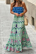 Vacation Floral Maxi Swing Skirt image 3