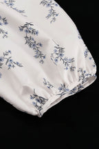 Puff Sleeve High Neck Ruffle Floral Two Piece Set image 8