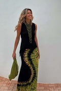 Floral Print Backless Tie Slim Fit Maxi Dress image 1