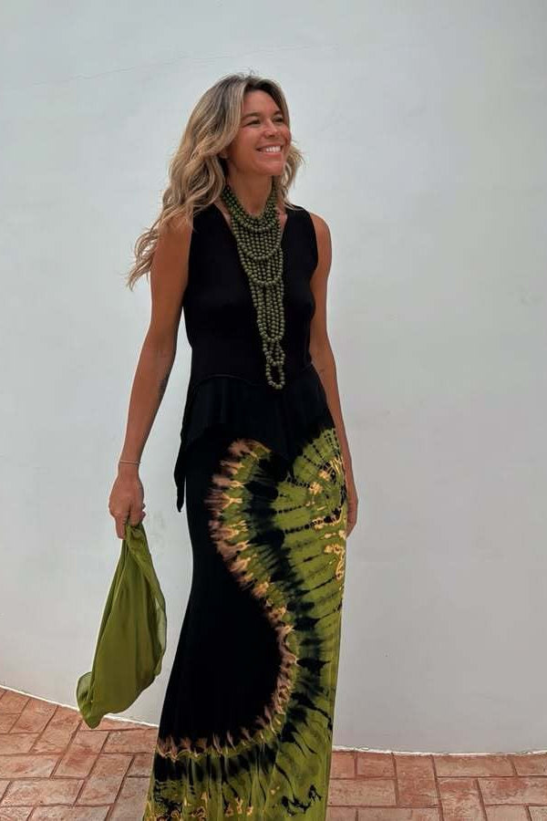 Floral Print Backless Tie Slim Fit Maxi Dress image 1