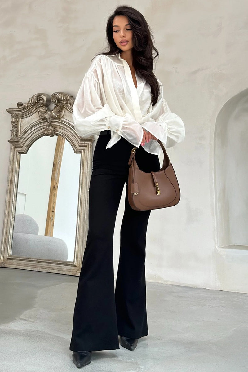 Vintage Satin Lantern Sleeve Blouse image 5
