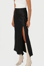 Elegant Satin Slit Bodycon Maxi Skirt image 8