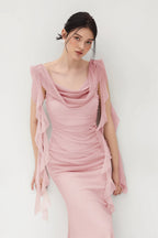 Lace Strap Backless Ruffle Maxi Dress image 2
