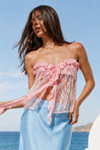 Glitter Ruffle Sequin Cropped Cami Top image 2