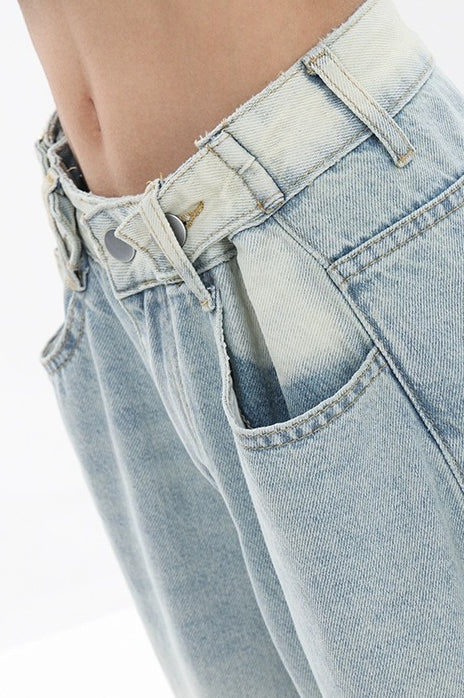 High Waist Draped Gradient Ripped Jeans image 15