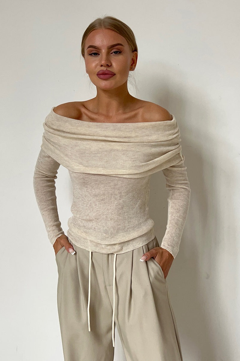 Slim Fit Off-Shoulder Knit Top image 11
