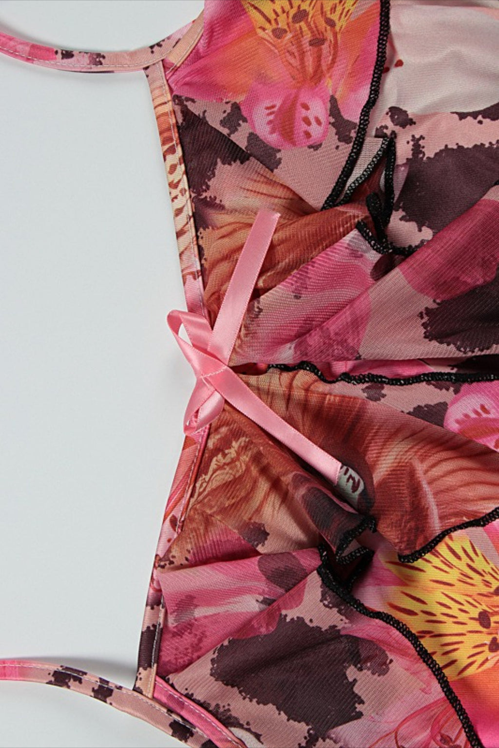 Tie Strapless Ruffled Print Sexy Bodycon Maxi Dress image 5