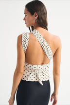 Polka Dot Multiway Tie Mesh Halter Top image 6
