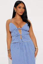 Backless Crop Top Lace - up Bandage Skirt Set image 6