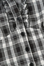 British Plaid Ruffled V Neck Puff Sleeve Blouse image 11