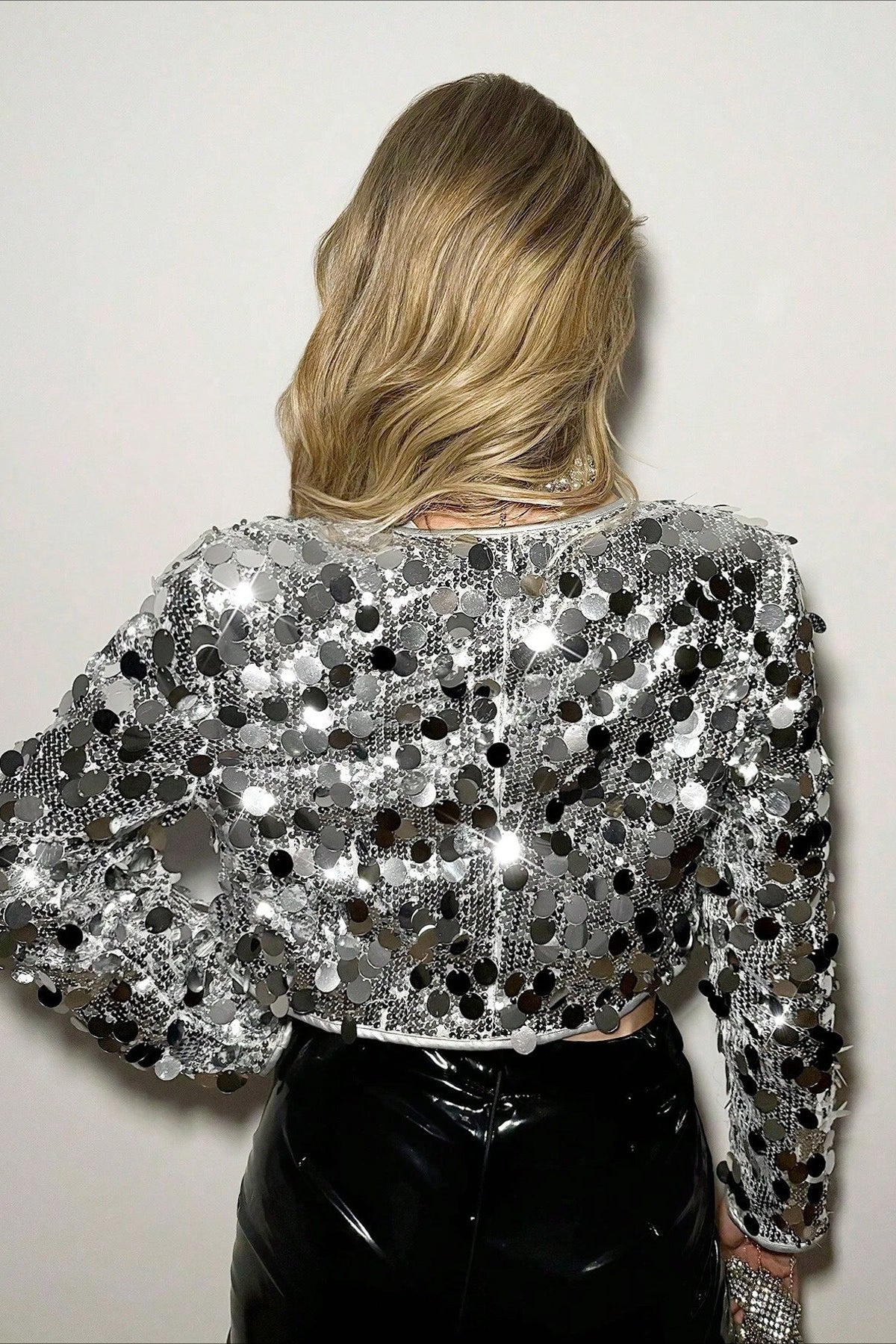 Silver Sequin Fashion Coat image 5