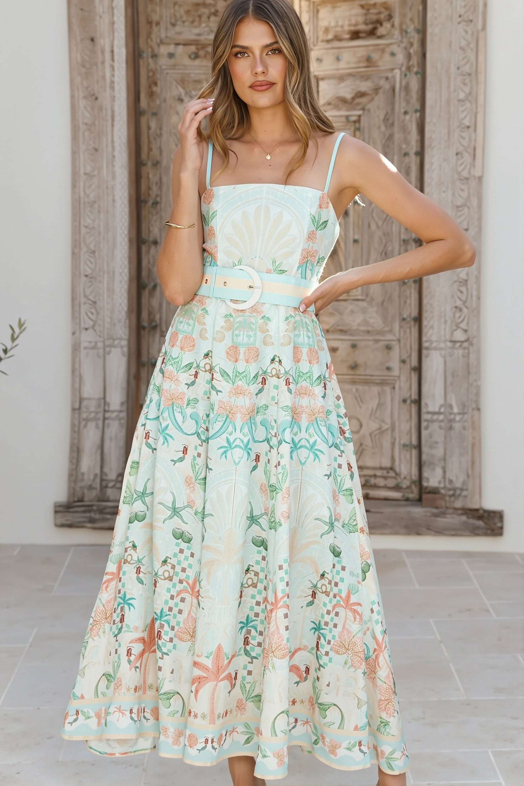 Fresh Linen Floral Swing Boho Dress image 5