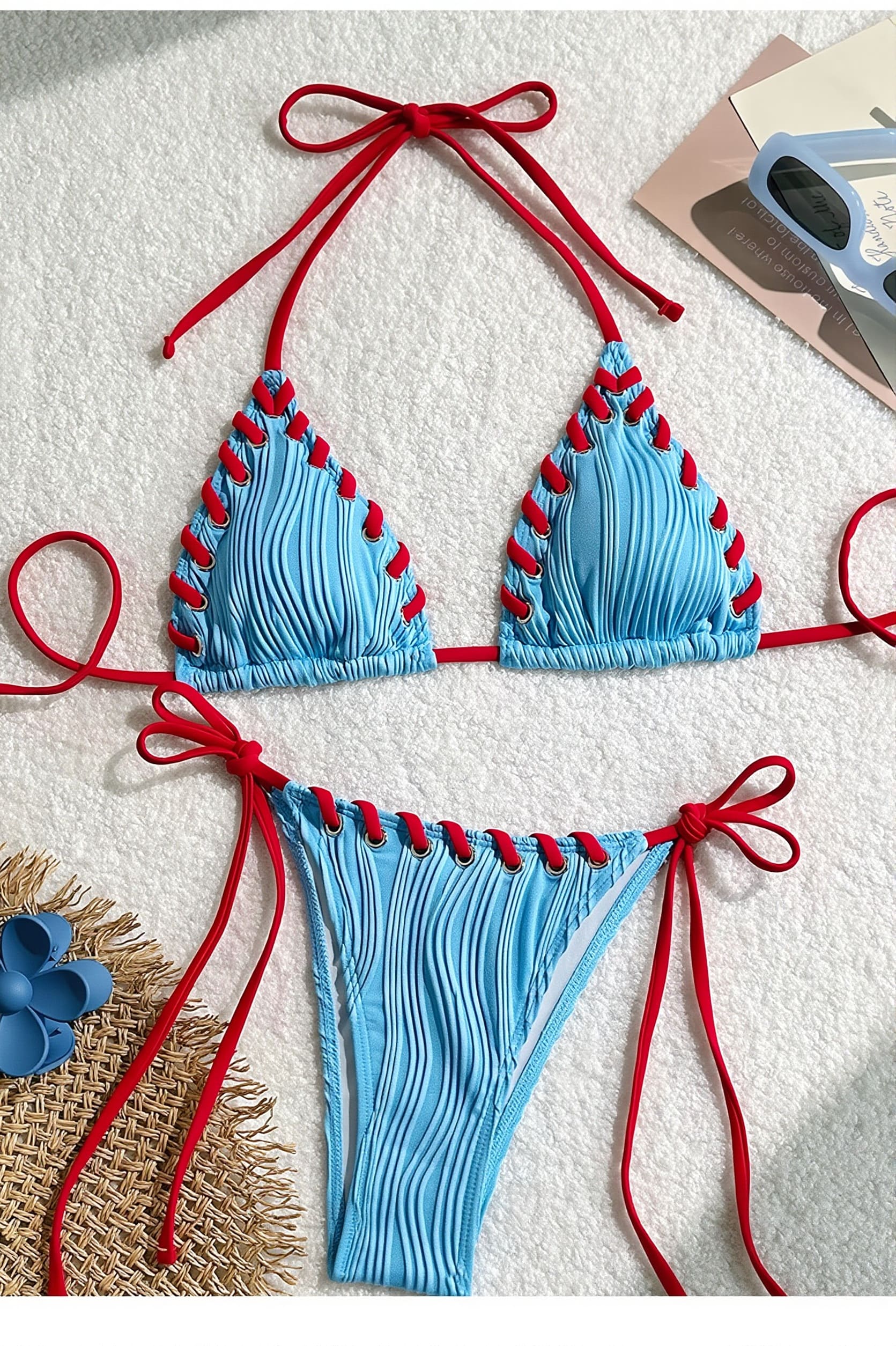 Sexy Triangle Backless Bikini Set image 5