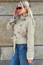 Stand Collar Belted Short Jacket image 4