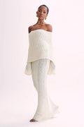 Off Shoulder One Shoulder Knit Sweater Dress image 6