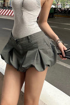 Edgy Low Waist Bubble Mini A Line Skirt image 1