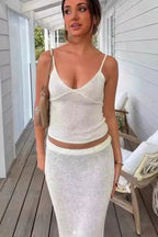 Sexy Off Shoulder Cami Maxi Skirt Set image 1
