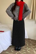 High Waist Polka Dot Back Slit Skirt image 4