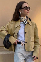Suede Lapel Vintage Jacket image 1