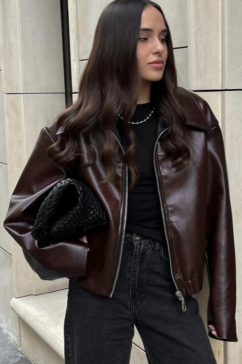 Fashion PU Leather Biker Jacket image 1