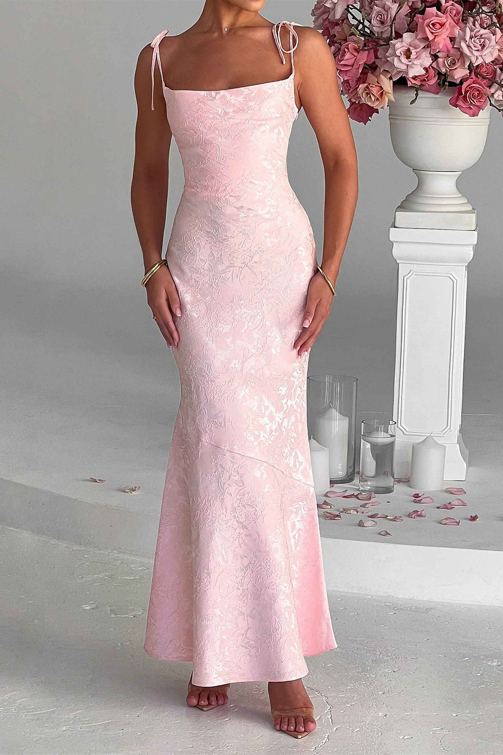 Jacquard Bodycon Cami Maxi Dress image 5