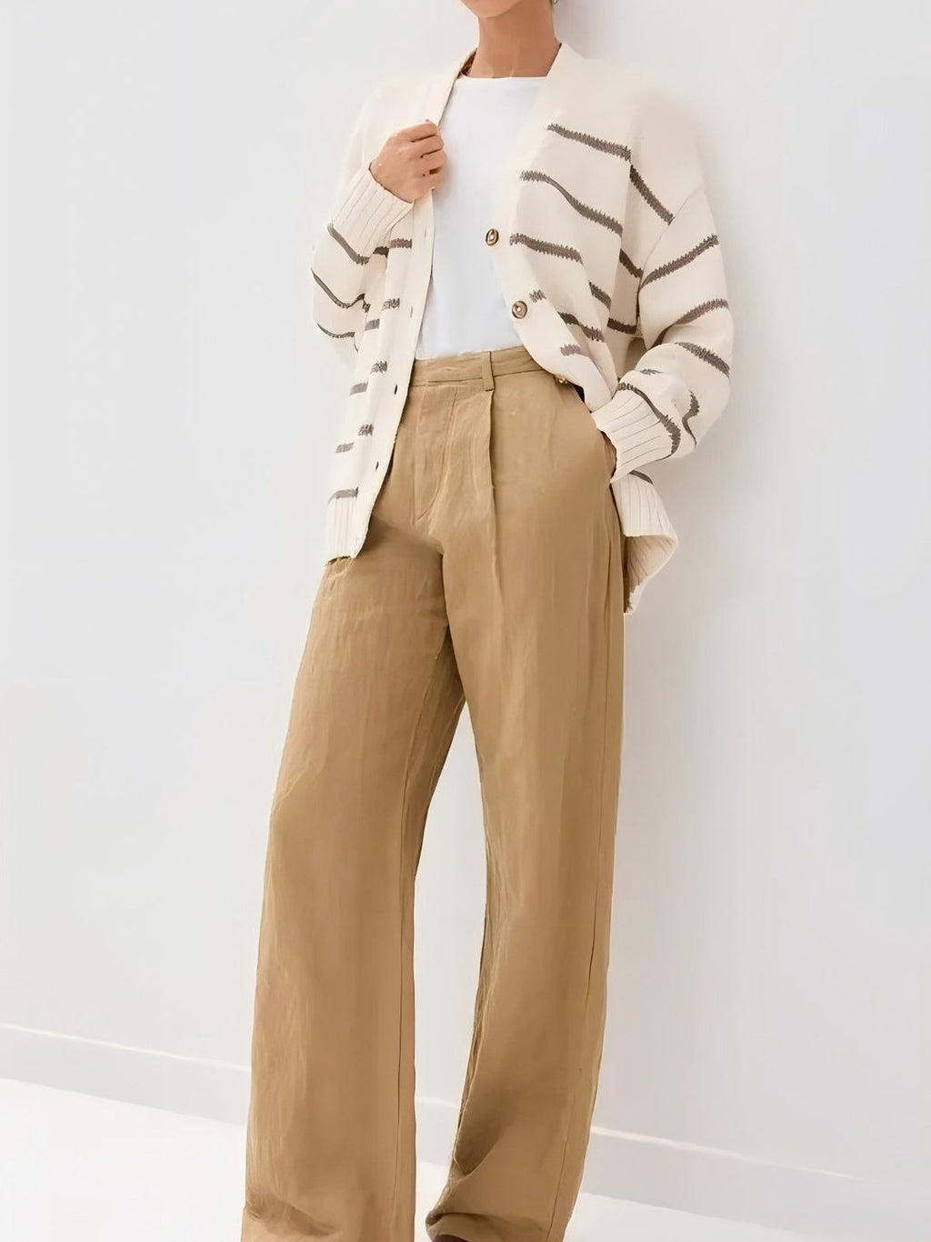 Striped Loose Knit Cardigan image 6