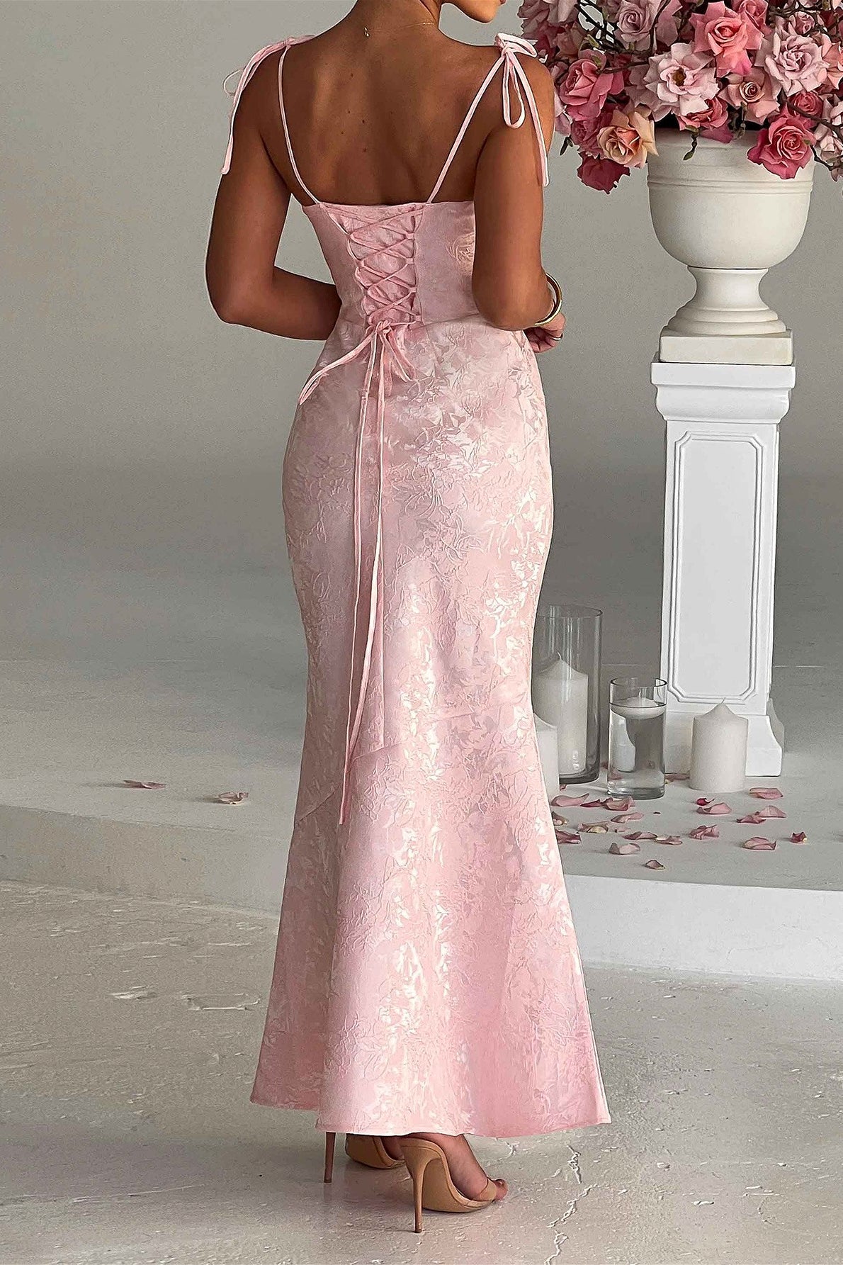Jacquard Bodycon Cami Maxi Dress image 6