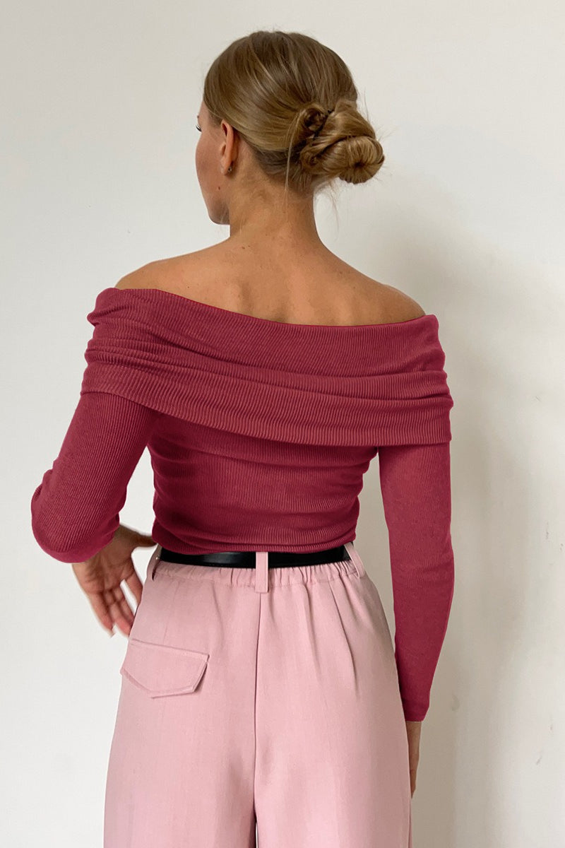Slim Fit Off-Shoulder Knit Top image 14