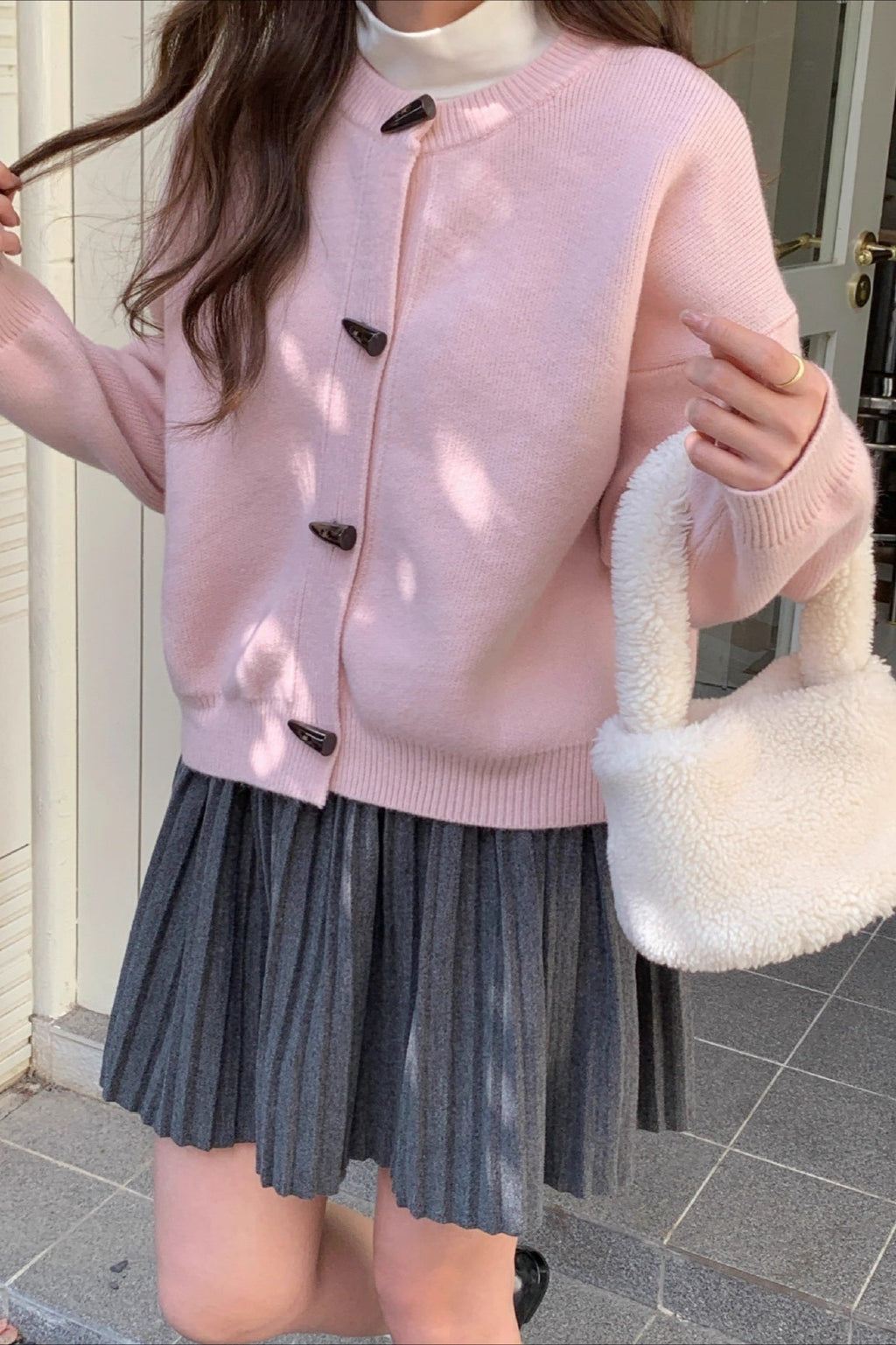 Retro Toggle-Button Loose Short Knit Cardigan image 6