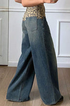 Vintage Leopard Patch Wide Leg Jean image 3
