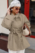 Vintage Khaki Belted Trench Midi Coat image 1
