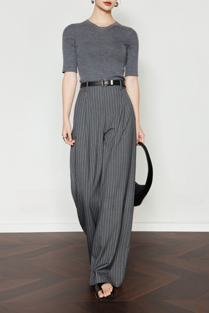 Vintage Pinstripe Wide-Leg Pants image 3