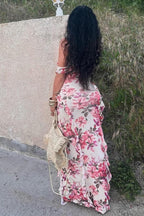 Floral Fitted Spaghetti Strap Casual Maxi Dress image 4