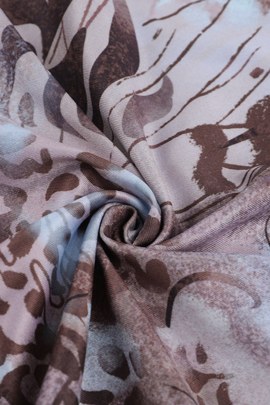 Printed Halter Strap Backless Maxi Dress image 5