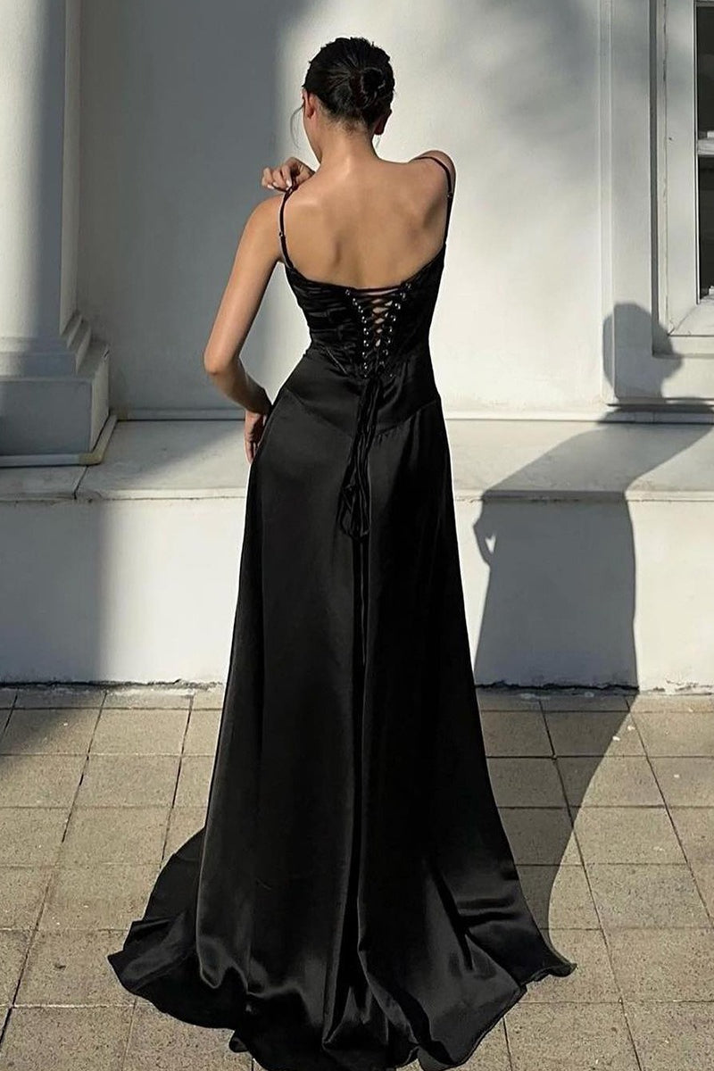 Sexy Cami Slim Fit Back Tie Long Prom Dress image 13