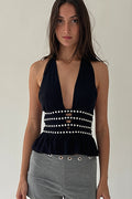 Hollow Out Backless Halter Top image 1