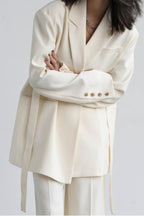 Belted Shoulder Detail Blazer image 3
