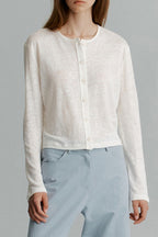 Solid Color Buttoned Knit Cardigan image 5