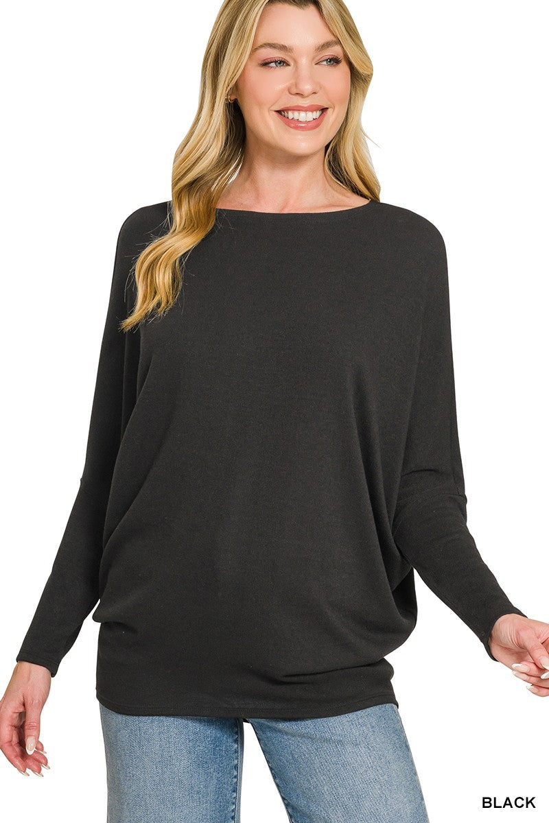 Juliette Boat Neck Top styled for Avrienne