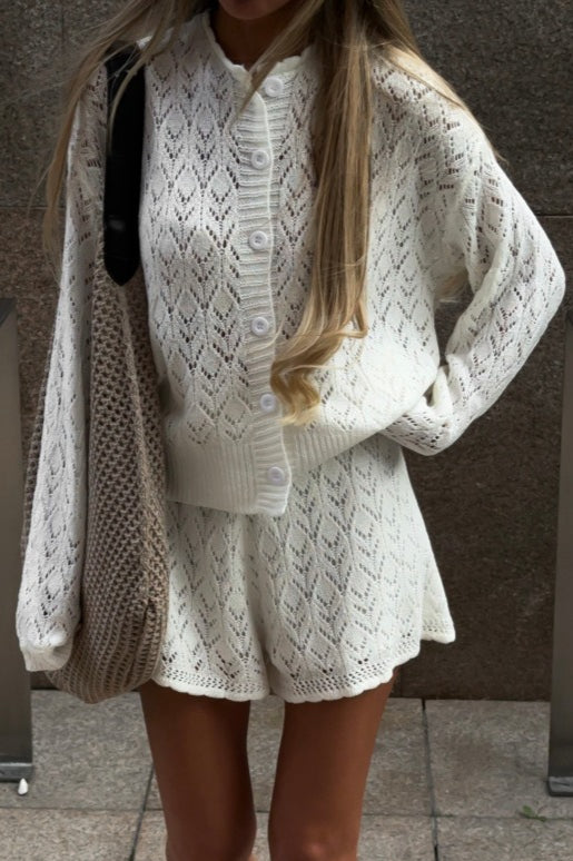Hollow Knit Crochet Loose Two Piece Set image 4