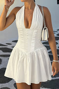 Elegant Halter Neck Slim Fit Bodycon Mini Dress image 1
