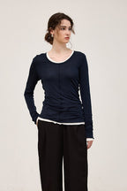 Tencel Wool Blend Round Neck Knit Top image 10