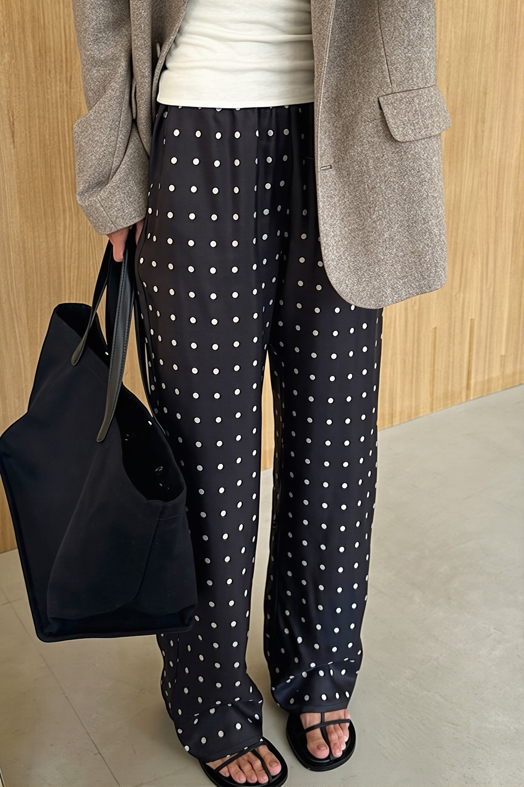 Polka Dot Straight Leg Casual Pants image 1