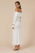Elegant Off Shoulder Knit Sweater Dress image 9