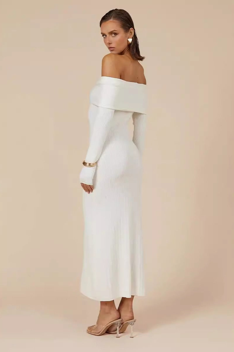 Elegant Off Shoulder Knit Sweater Dress image 9