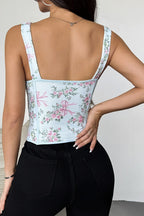 Garden Floral Print Bone Tie Bow Cami Top image 16
